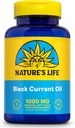 NATURE LIV Black Currant Seed Oil 1000mg - Black Currant Oil, Natural Source of Omega 6 Gamma Linolensyre (GLA) og Omega 3 Alpha- Linolensyre (ALA), 60- Day Garanti, 60 Serveringer, 60 Softgel
