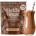 Field's Great All-in-One Plant-Based Chocolate Protein Shake Powder -Healthy Aging, 30g Protein, 5g Fiber + Probiotics, Gut-Friendly, Blood Sugar & Muscle Support, Vegan Meal Replacement, GLP1, 23oz