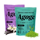 Agoge - USDA Organic Hemp Protein Powder, Matcha and Vanilla The Goat of No Bloat, NSF Certified for Sport, All Flavor Essential Amino Acids, Plant-Based, Gluten Free, for Women & Men