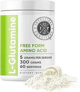Intestinal Fortitude L- Glutamin L Glutamin Powder - Close Out - Free Form Aminosyretilskud, Leaky Gut, Lavet i USA, Vegan, Unflavored, Non-GMO & Gluten- Free