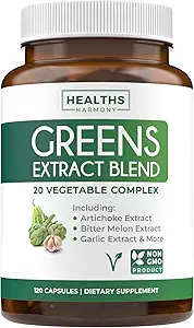 Super grønne antioxidanter Superfoods 2250mg Supplement - 20 Ingredienser med spirer, svampe, rødder, hvidløg, Bitter Melon, Artiskoke, Selleri frø, Cayenne peber, Alfalfa non GMO - 60 Kapsler