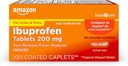 Basic Care Ibuprofen tabletter, 200 mg, Smerte Reliever og Feber Reducer, For Gigt, Tandpine, Backache og mere, 100 Tæl