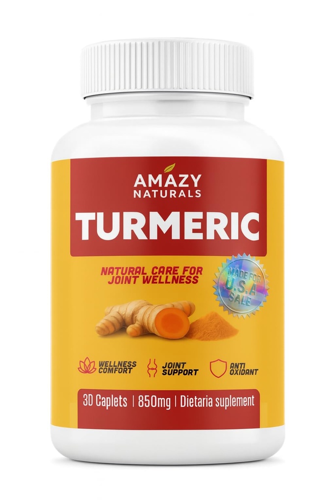 Turmeric Curcumin Supplement, 850mg per Serving | Joint Support & Antioxidant, 30 Caplets.