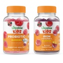 Lifeable Probiotic 2 Millioner CFU Kids + Iron & C-vitamin Kids, Gummies Bundle - Great Tasting, Vitamin Supplement, Gluten Free, GMO Free, Chewable Gummy