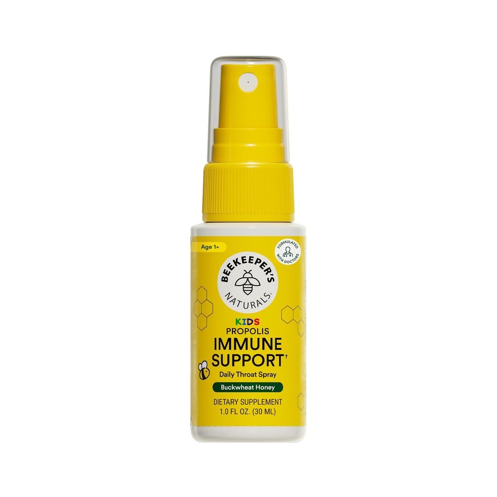 Kids Propolis Throat Spray - Natural immunforsvar & Sore Throat Relief - af BEKEEPER 's NATURALS - Har Antioxidanter & Gluten- Free (1.06 oz) Pack of 1 (Kids)