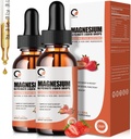 Magnesium Glycinate Liquid Drops, 1000 mg Liquid Magnesium Supplement med bromelain, vitamin B6 C D, høj absorption Magnesiumkompleks til nat, muskel & energistøtte, 1 Fl Oz (pakke med 2)