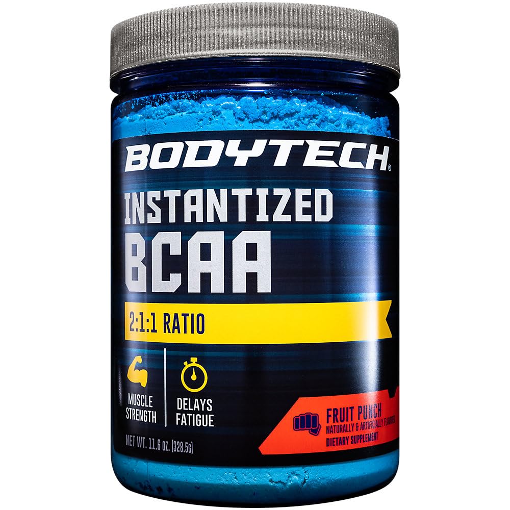 BodyTech BCAA Powder - Optimal 2: 1: 1 Ratio - Understøtter muskel Inddrivelse, Styrke & Endurance - Frugt Punch (11.5 oz)