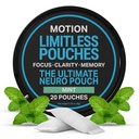 MOTION Focus & Energy Nootropic Pouches (20 Count) - Mint Flavor with L-Theanine + Alpha GPC & Naturally Occurring Caffeine from Guarana Seeds - Supports Mental Clarity with Refreshing Taste