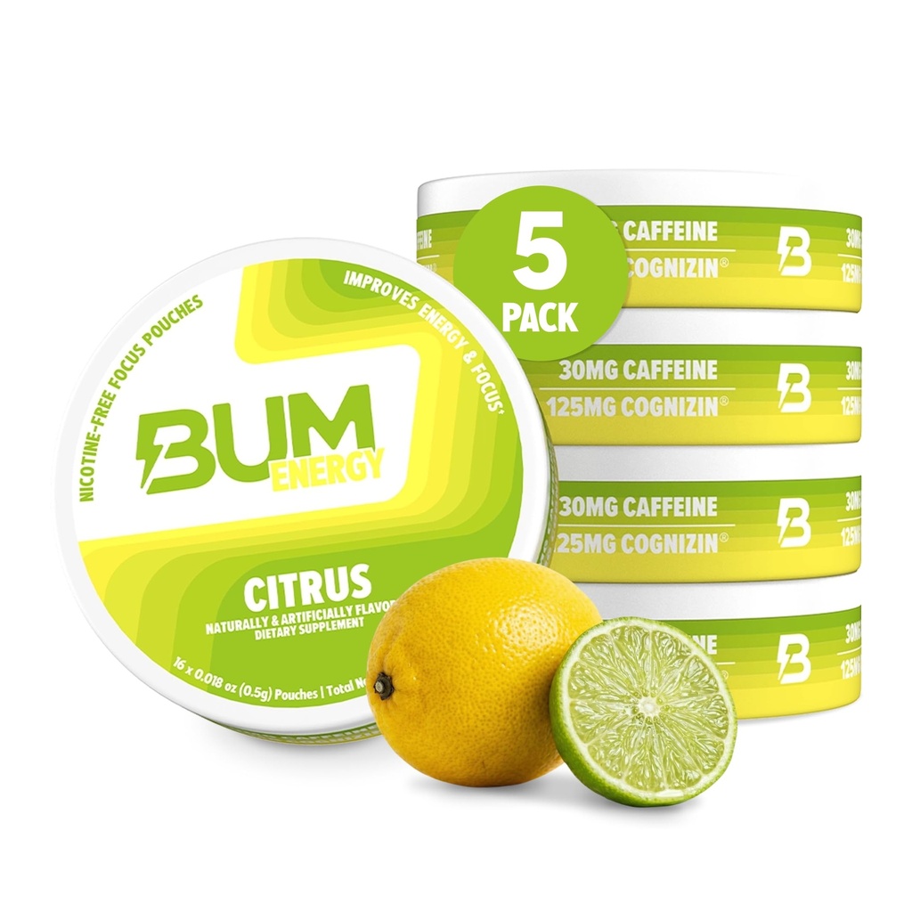 Bum Energy Pouches Citrus - 5pk Sleeve