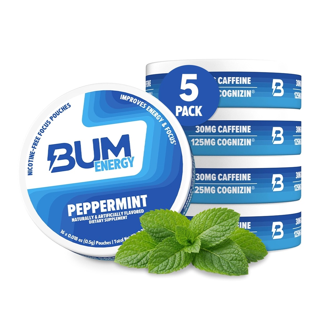 Bum Energy Pouches Peppermint - 5pk Sleeve
