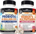 Daglige Multivitamin til kvinder kapsler (1 måned Tilgang) Plus 65 milliarder CFU Dagligt Probiotisk supplement (1 måned Tilgang)