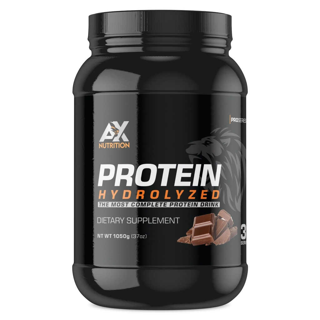Chocolate Hydrolyzed Protein Powder 21g Per Serving– 37oz, 30 Servings – New Bigger Size, Rich Chocolate Flavor, Premium Quality Protein