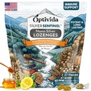 OPTIVIDA Health Colloidal Silver Lozenges med honning & Lemon Oil (1 pakke) - Lindrende Sore Throat Lozenges for voksne med cough relief & fast- Actioning Nano Silver Formel for immunforsvar, 60 Ppm