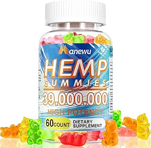 Organic Hamp Gummies - Plante-afledt, Understøtter Afslapning, Balance, Gentle Daglig Support - 60 Gummies
