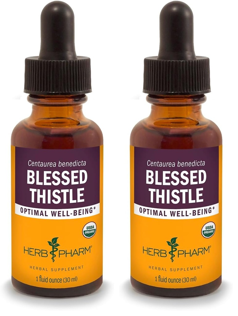 Herb Pharm Certified Organic Blessed Thistle Liquid Extract - 1 Ounce (Pack of 2)