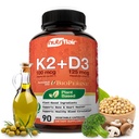 NutriFlair Vitaminer D3 (5000iu / 125mcg) + K2 (som Mk7) - Lavet med Plant- baserede ingredienser Plus BioPerine Black Pepper Extract, 90 kapsler - understøtter sund immun, hjerte og sundhed - non-GMO piller