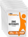 BulkSupplements.com Zink Glycinate Powder - Zink Supplement, Mineral Supplement for immunforsvar - Gluten Free, 130mg per Serving, 5kg (11 lbs) (Pakning med 5)