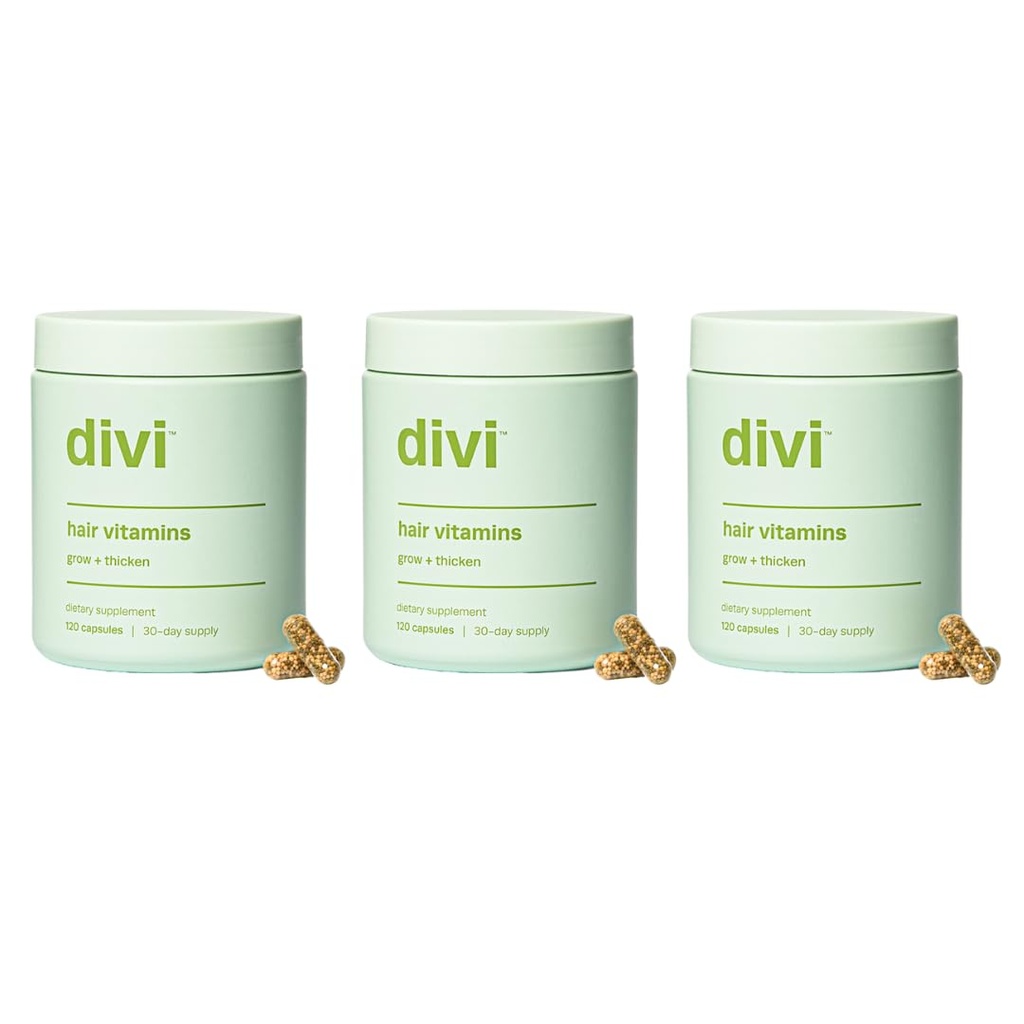 divi Hair Vitamins for Women & Men – Made with Clean and Science-Backed Ingredients to Grow + Thicken – Create a Healthy Hair Environment – Made with Biotin and Lustriva