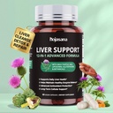 Liver Support with Milk Thistle 320mg — 12-in-1 Cleanse & Detox Formula with Turmeric 300mg, Liposomal Glutathione, NAC & Reishi — Liver Health for Adults — 60 Vegan Capsules, 30-Day Supply