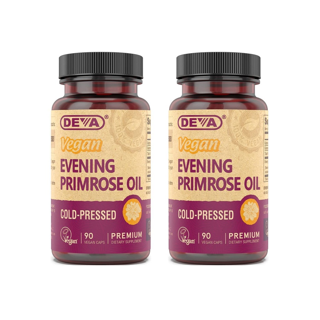 DEVA Vegan Vitamins Evening Primrose Oil Vegan 90 Vcap (Pack of 2)