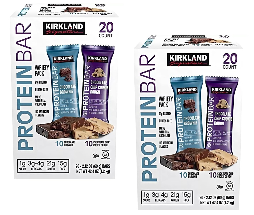 Kirkland Signature Protein Bar Energy Variety Pack, 20 Count (2 Pack)