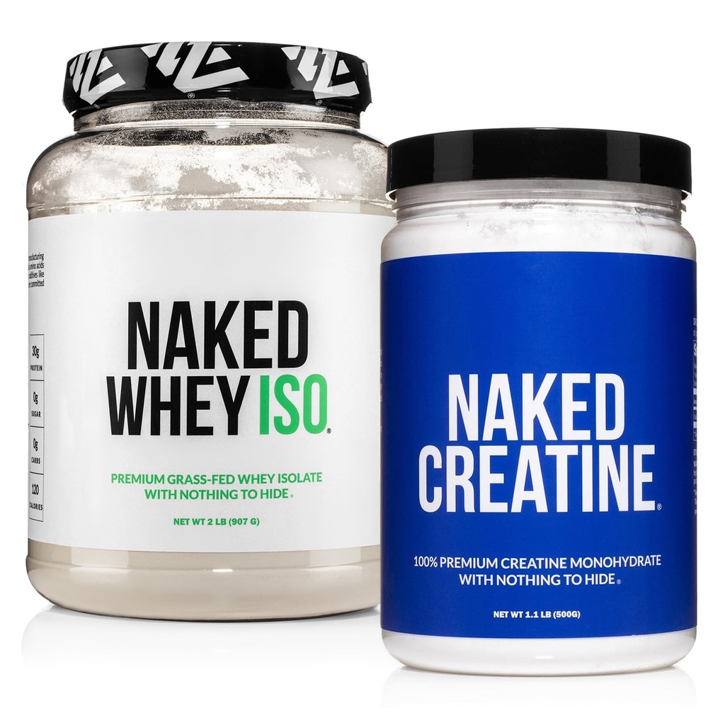 NAKED Whey Isolate Protein 28 Servings + Pure Micronized Creatine Monohydrate 100 Servings