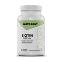NutraBio Biotin 10000mcg- Biotin for Hair Growth and Stronger Nails, Improved Skin Health- 90 Vegetable Capsules