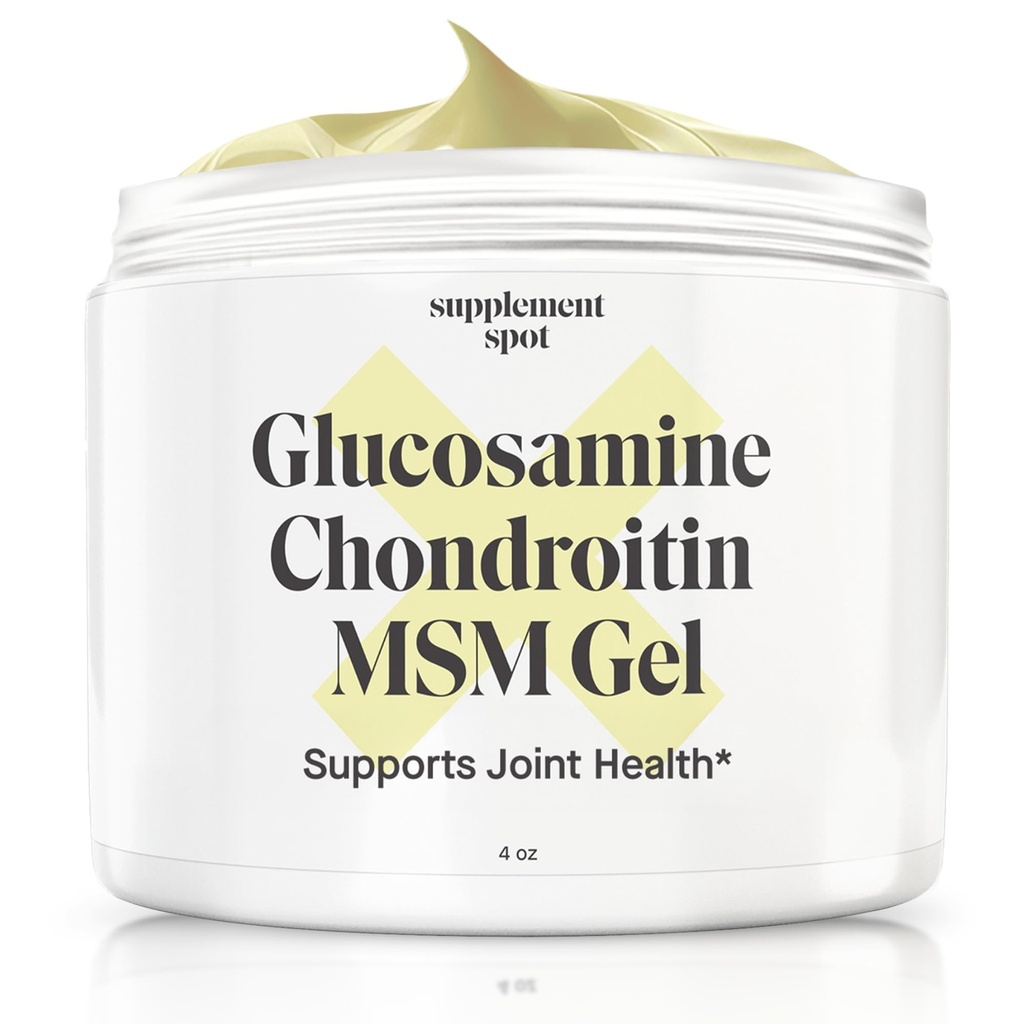 Glucosamin Chondroitin MSM Gel (4 oz) - med Glucosamin, Chondroitin, MSM & Bromelain til at støtte fælles sundhed for kvinder og mænd (90 dages forsyning)