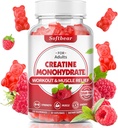softbear Creatin Monohydrat Gummier for mænd Kvinder, Vegansk Creatin Supplement 5000mg Creatin HCL Pre Workout Gummies for Muscle Builder Styrke Raspberry Flavor 60 Greve