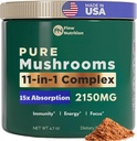 Mushroom Powder, Mushroom Blend - Organic Mushroom Powder for Coffee - Smoothies, Drink Mix, Adaptogen Mushrooms, Supplement Powder Extract, Functional Mushrooms, Complex Powder for Focus & Energy