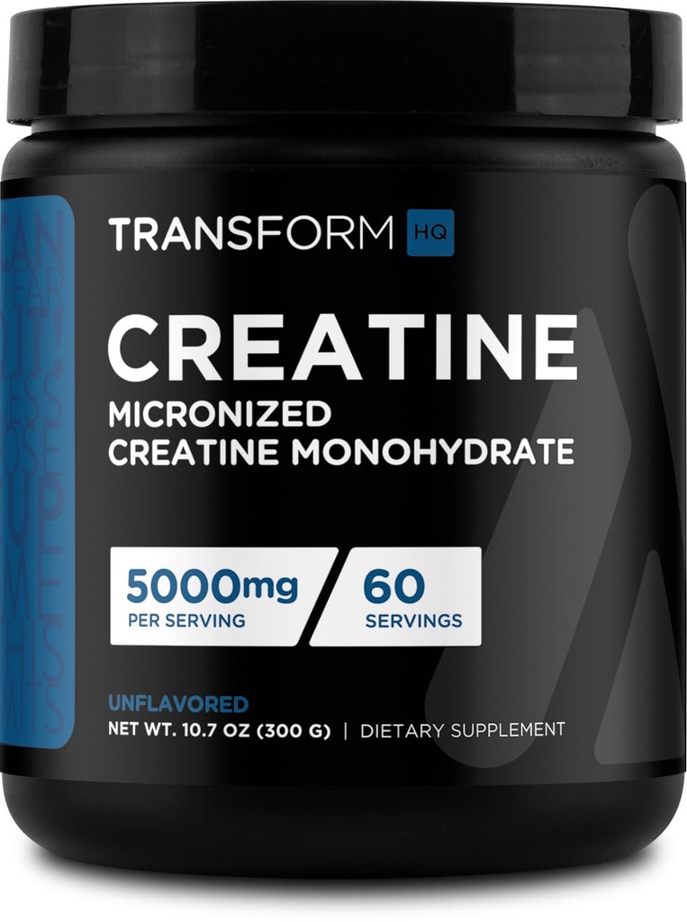 TransformHQ Creatine monohydrat pulver (60 Servere) Ikke aromatiseret - 5000mg Per Servering