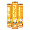 Nutrazul Immuntriple Action Effervescent Tablet-1000 mg C-vitamin, D-vitamin, Zink I Orange 20 's (Pack of 3) I Gluten Free, Sugar Free, Lactose Free & Konserveringsfri I Beholder immunfunktion