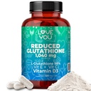 Love You Reduced Glutathione 98% Purity 1040 mg + Vitamin C, E & D3 - Intracellular Antioxidant - Supports Detoxification & Immune Function - 120 Veggie Caps, 30 Servings