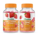 Levende Collagen & C-vitamin + zink 50mg, Gummies Bundle - Great Tasting, Vitamin Supplement, Gluten fri, GMO fri, Chewable Gummy