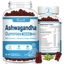 Ashwagandha Gummies for Women & Men, Ashwagandha Supplements for Calm Mood & Increased Energy, Non-GMO, Gluten-Free, Vegan 120ct