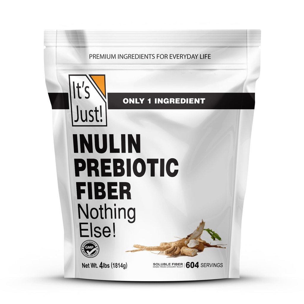 It's Just! - Inulin Prebiotic Fiber Sweetener, Product of Belgium, Chicory Root Powder (4 Pound (Pack of 1))