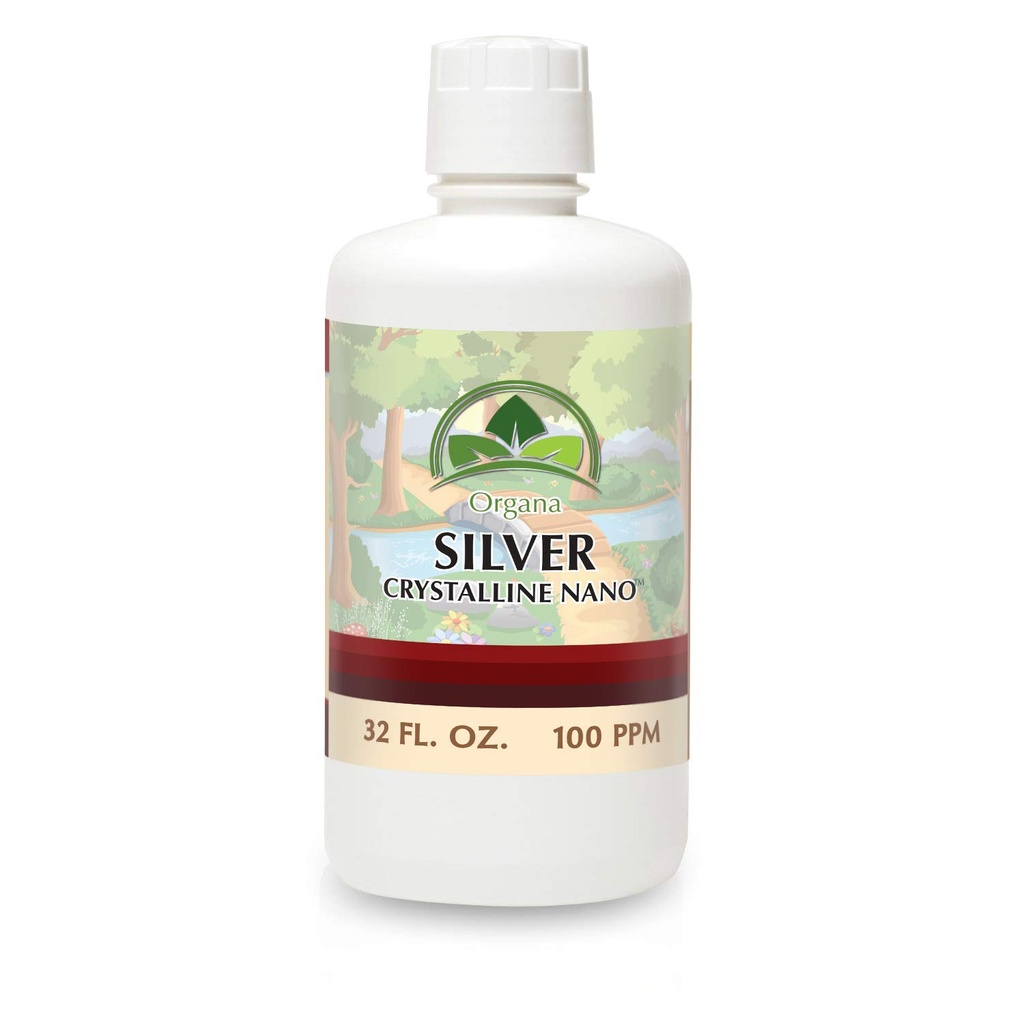 Organa Krystallinsk Nano Kolloid Sølv - 100 PPM - 32 oz flaske