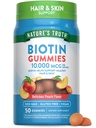 Nature 's Truth Biotin Gummies Yeap 124; 10000mcg Yeap 124; 50 Greve 124; Vegan, Non- GMO & Gluten Free Supplement Meap 124; Peach Flavor
