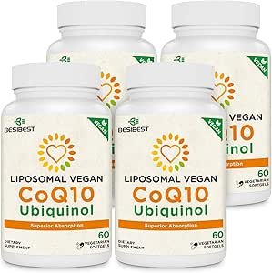 1000mg Liposomal CoQ10 Ubiquinol, 240 Vegan Softgel, High Absorption Ubiquinol CoQ10 Supplement, Active Antioxidant Form of Coenzym Q10 for Heart Function & Energy Production