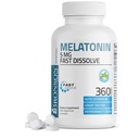 Bronson Melatonin 5mg hurtigt opløses pebermyntetabletter med vitamin B6 - fremmer afspænding, 360 Vegetarisk tyggetabletter