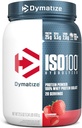 Dymatisere ISO100 Whey Protein Powder Isolate, Jordbær, 25g protein, 5,5g BCAA, mindre end 120 Cal., Gluten Free, 1g fedt, 1g sukker, 2g Carb (20 Servere)