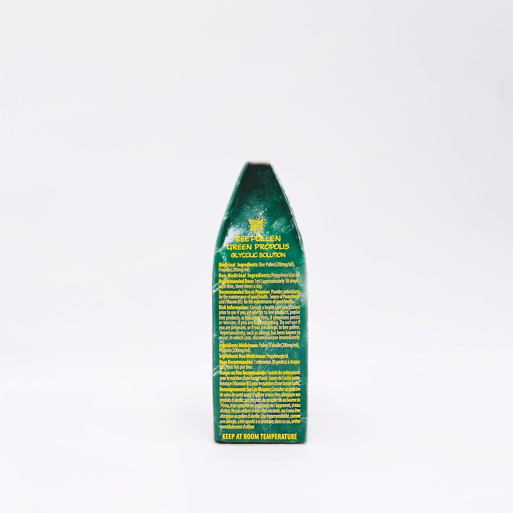 Officiel distributør - 1 flaske Apiario Silvestre Bee Pollen & Brazil Green Bee Propolis Flydende - Glycolic Ekstract- Non Alkoholic, Wax Free, Sugar Free