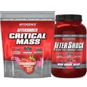 Myogenix Critical Mass Strawberry 5 lbs & Aftershock Wildberry Blast 3 lbs – Critical Mass: Whey Protein Powder, Creatine & Glutamine – Aftershock: Recovery Carbohydrates, Protein Powder, & Aminos Sta