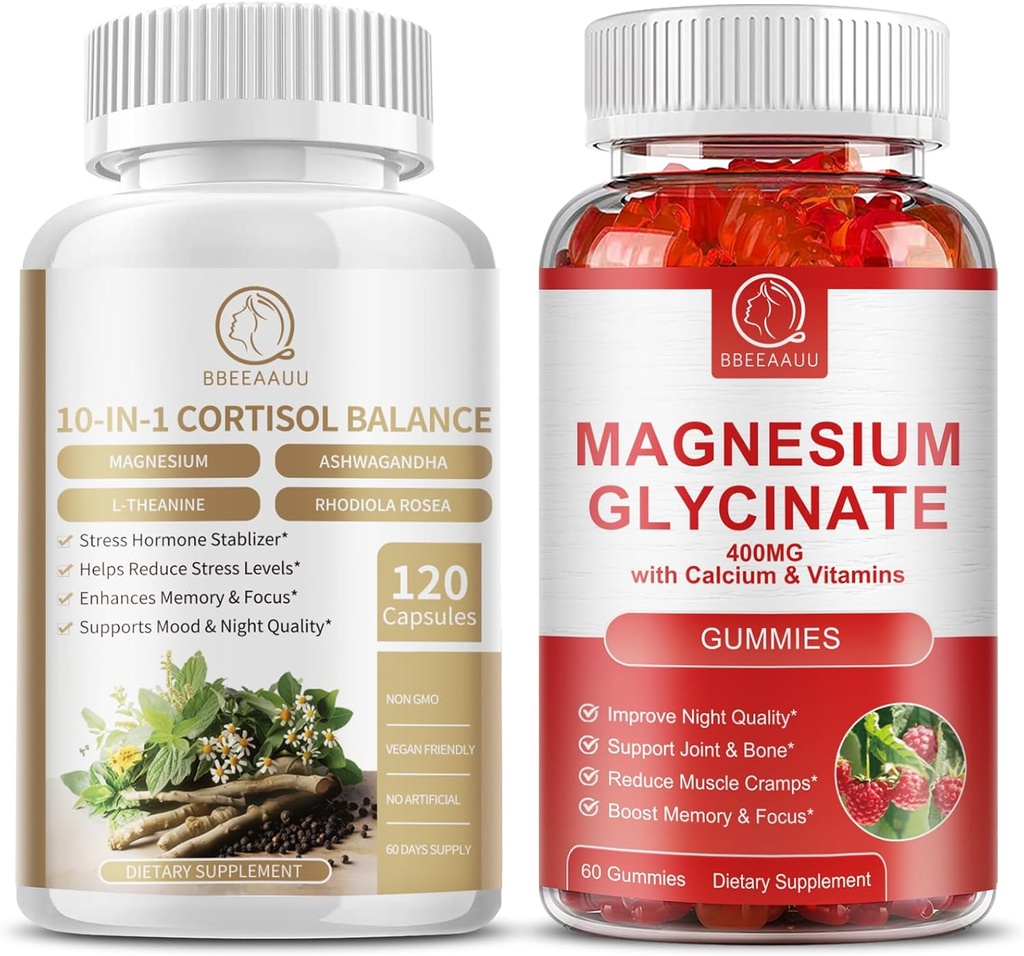 Cortisol supplement kapsler og Magnesium supplement gummier
