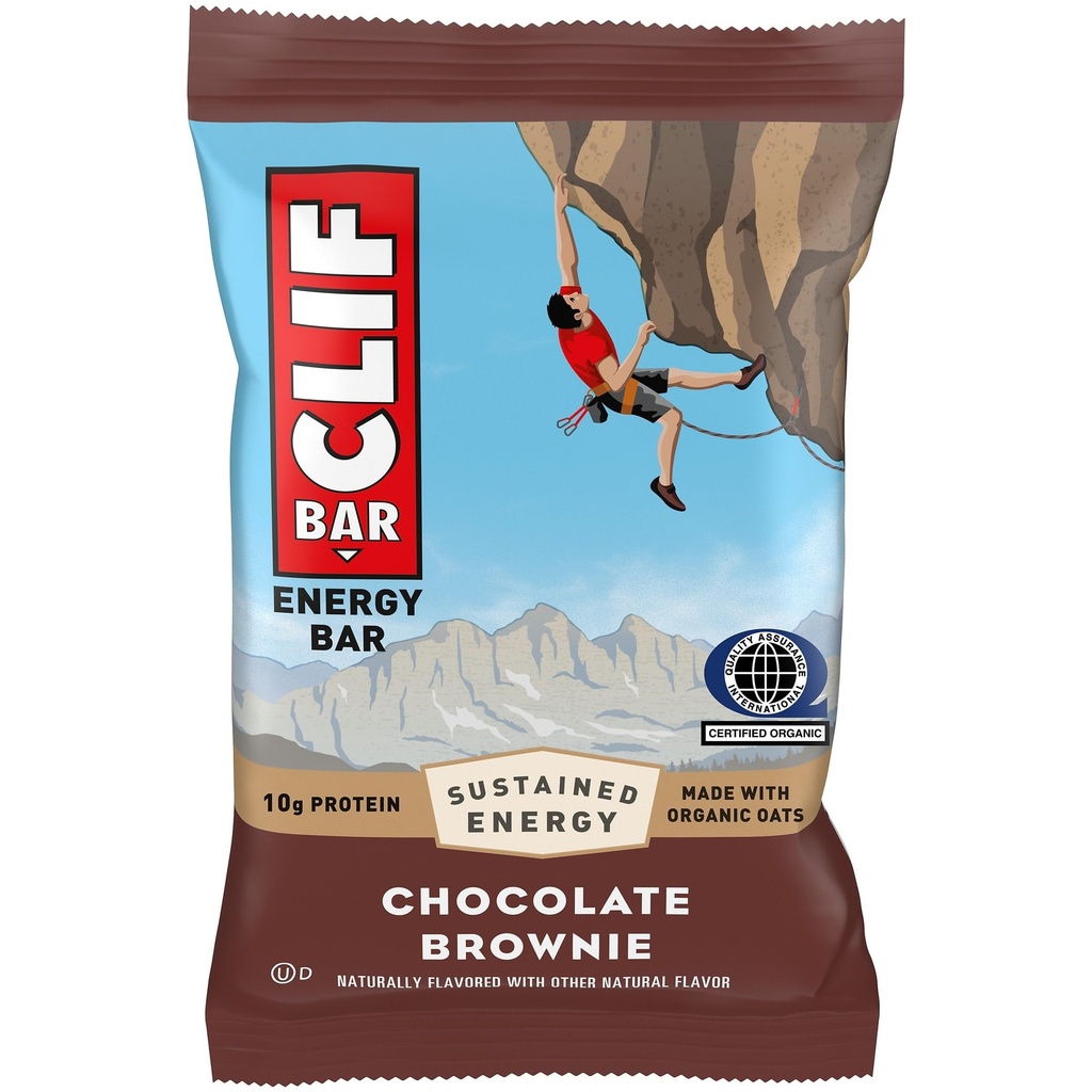 CLIF BAR - Energy Protein Bars - Chocolate Brownie - Made with Organic Oats - Energy Bars - Non-GMO - (1 Count)