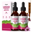 Lymphatic Drainage Supplements Drops for Immune, Lymph System Support, Cleanse & Detox, Liver Health with Echinacea,Elderberry,Cleavers Herb,Burdock, Calendula, Non-GMO, Raspberry Flavor, 4 Fl Oz