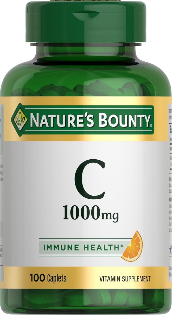 Nature’s Bounty Vitamin C 1000mg, Immune Support Supplement, Powerful Antioxidant, 1 Pack, 100 Caplets