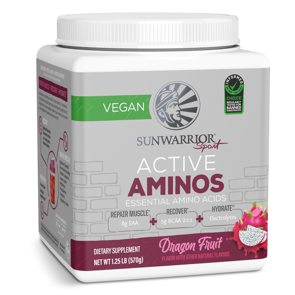 Sunwarrior Aminosyrer Amino Energy Powder Essential Aminosyrer EAA 124; Muscle Repair Hydration & Recovery • 124; Promote Wellness Strength & Endurance • 124; Dragon Fruit Flavor • 124; 30 Serveringer • 124; Aktive Aminos