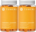 TUMERI Gurkemeje og Gurkemeje - Gurkemeje Fælles Support - 60 Count Natural Tropical Fruit Flavored Vegan Gummies - Pack of 2