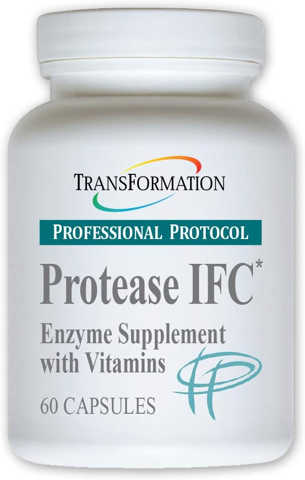 TRANSFORMERING GENESIS AF GOD SUNDHED Enzyme Protease IFC Enzyme Supplement, Natural Support for Muscle & Træthed, med High Rich Vitamin A, E, C, Zink, & Selen, Non- GMO, 60 Kapsler